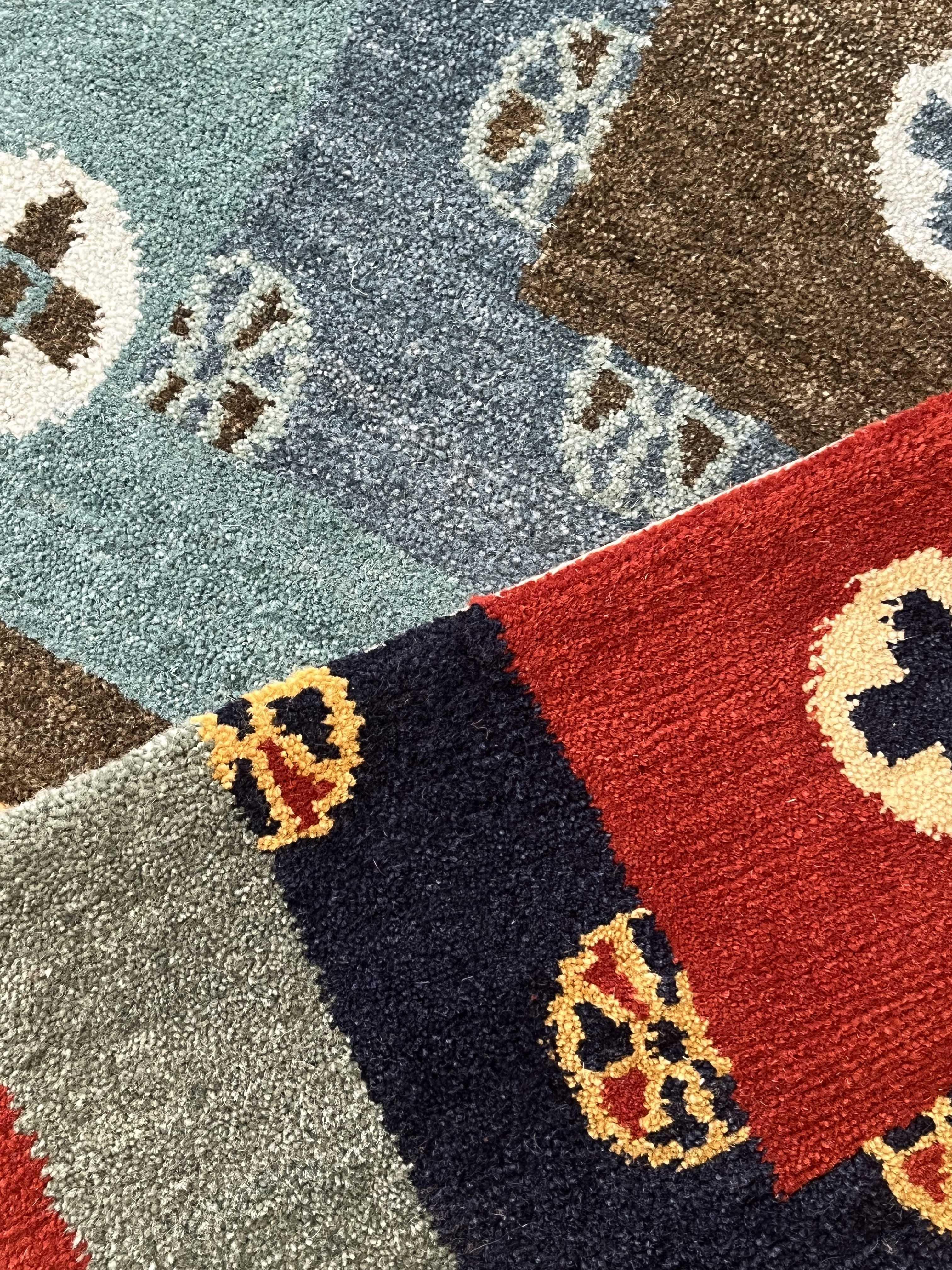 cinnabar and victorian teal detail